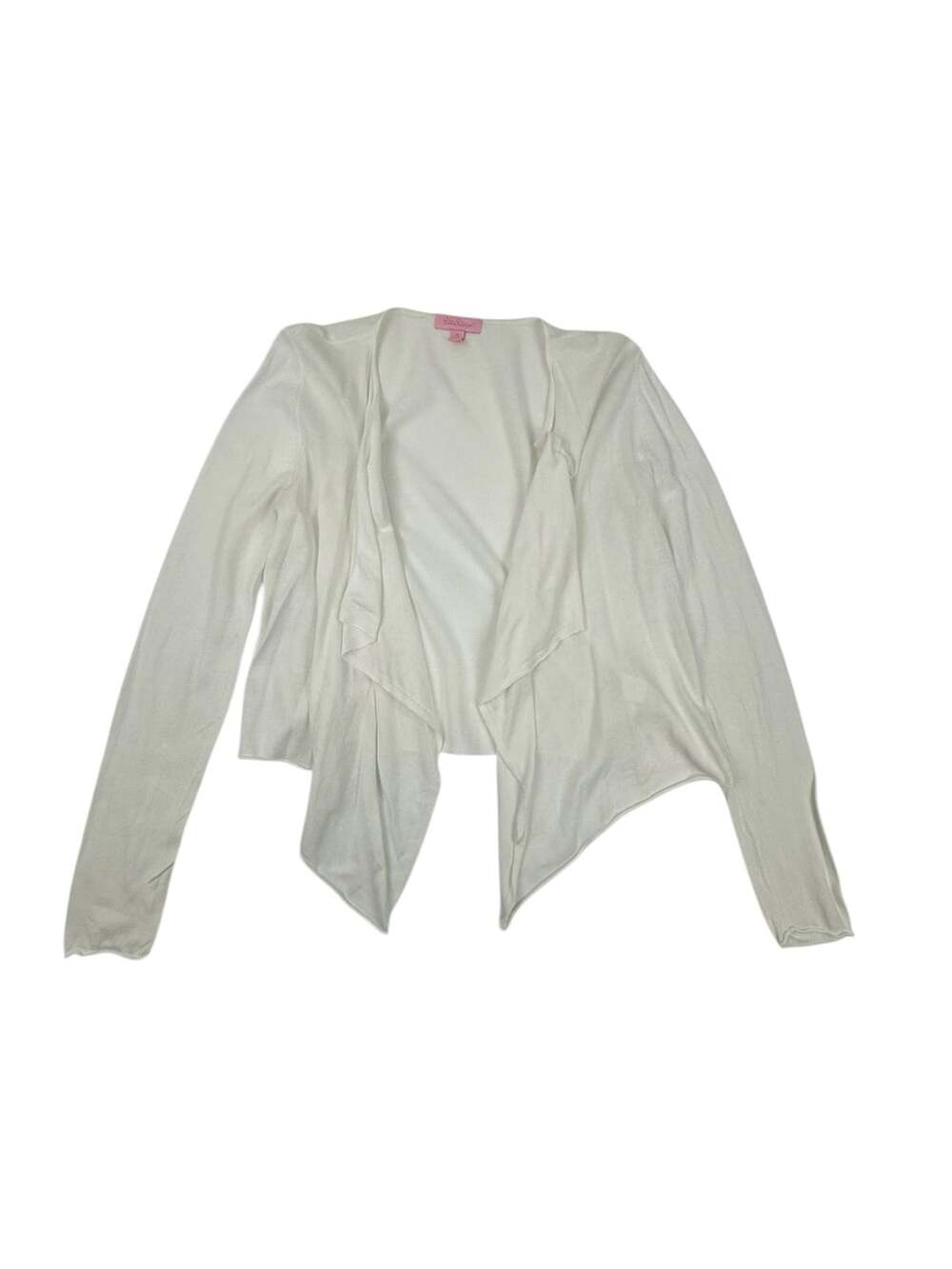 Lilly Pulitzer White Draped Open Front Cardigan Size Medium